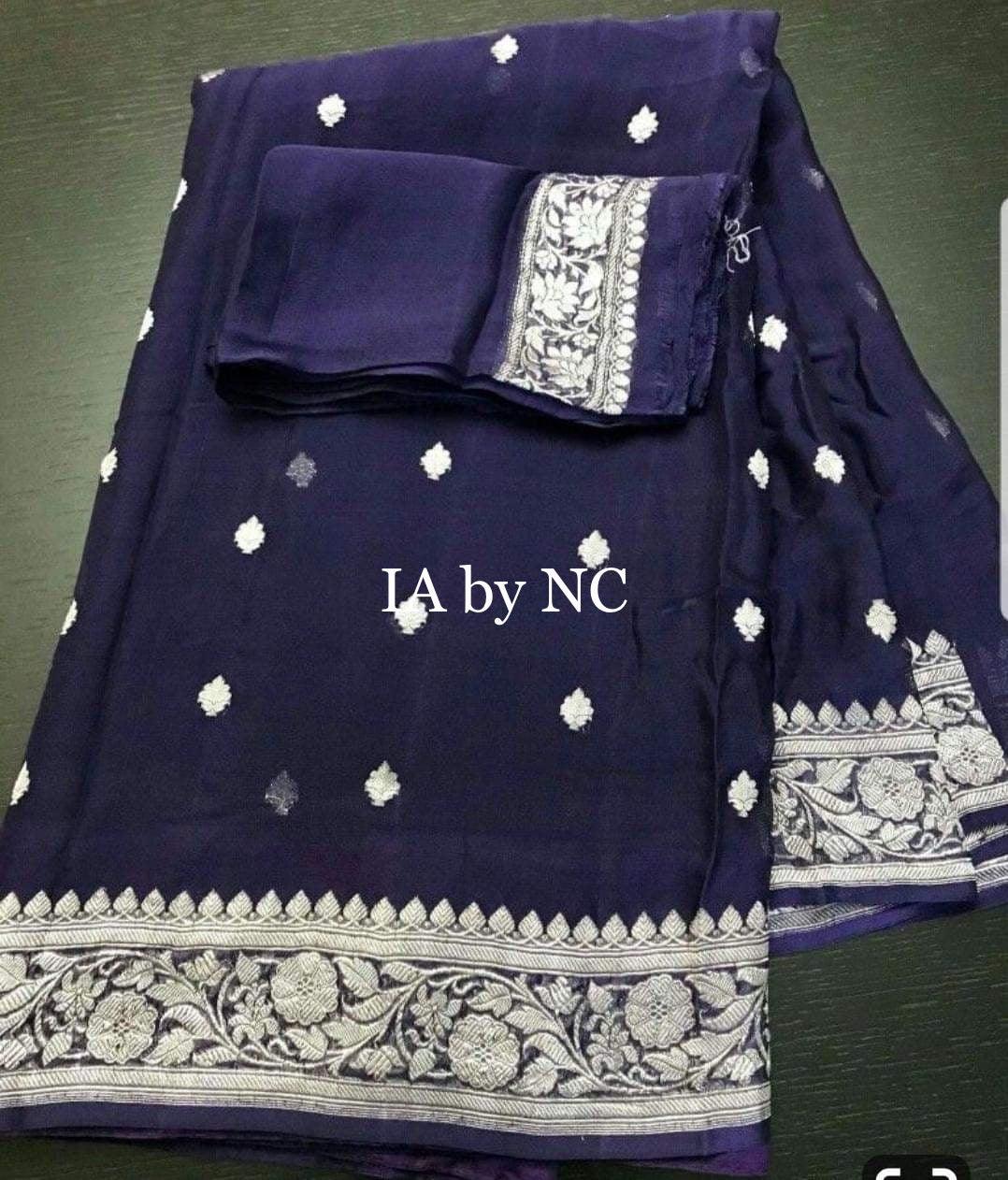 Space Banarasi Pure Khaddi Georgette Kadwa Saree