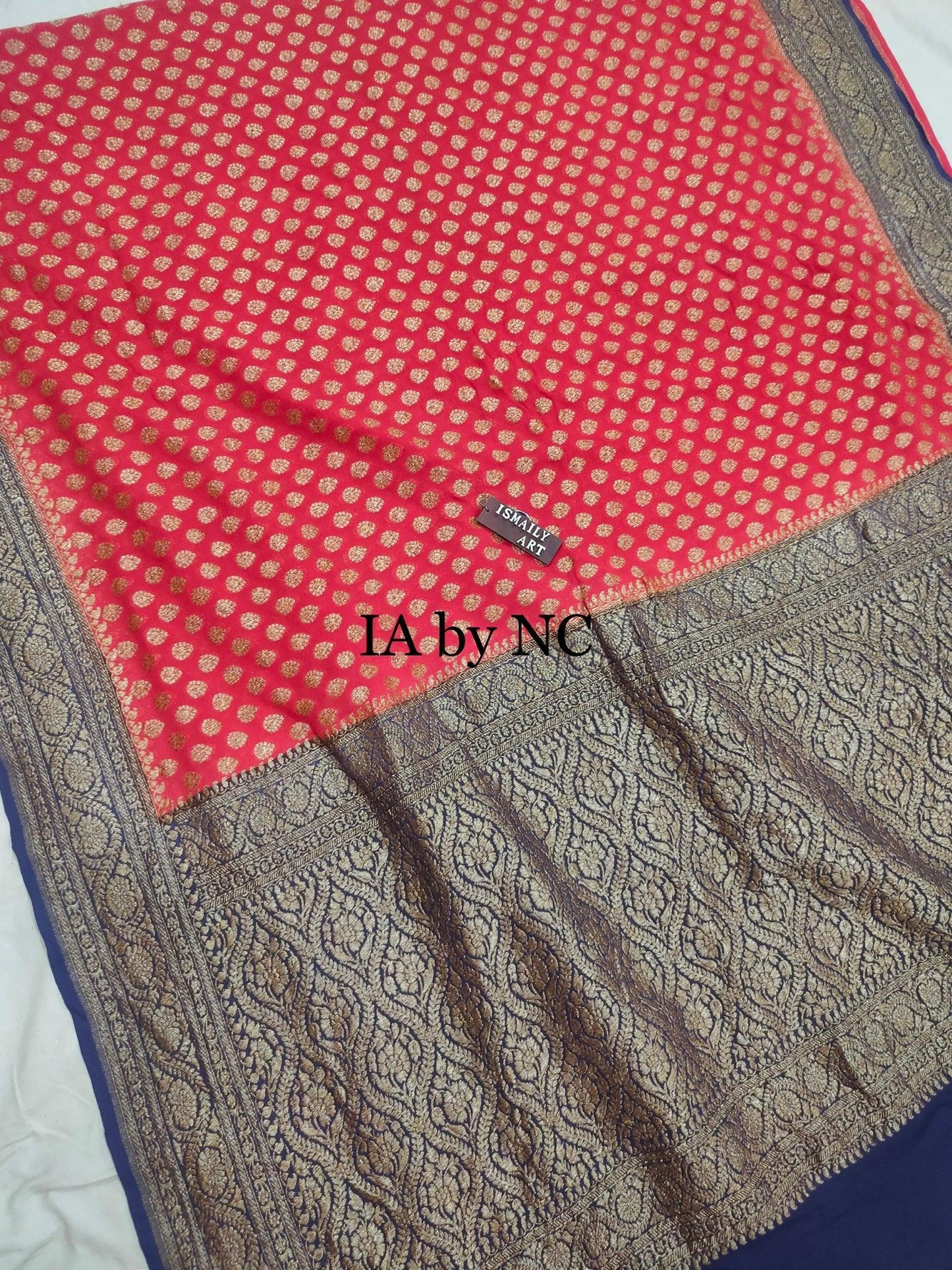 Chilli Banarasi Pure Khaddi Georgette Saree