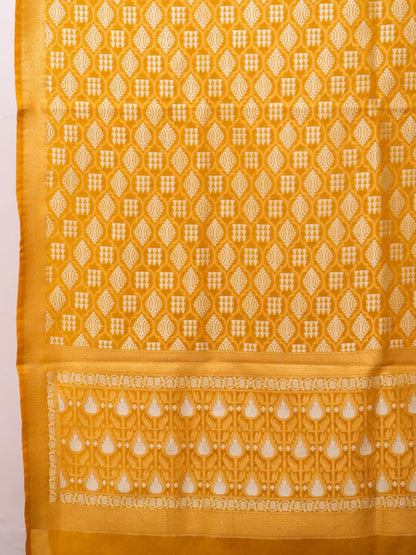 Mustard Banarasi Cotton Silk Jamdani Suits