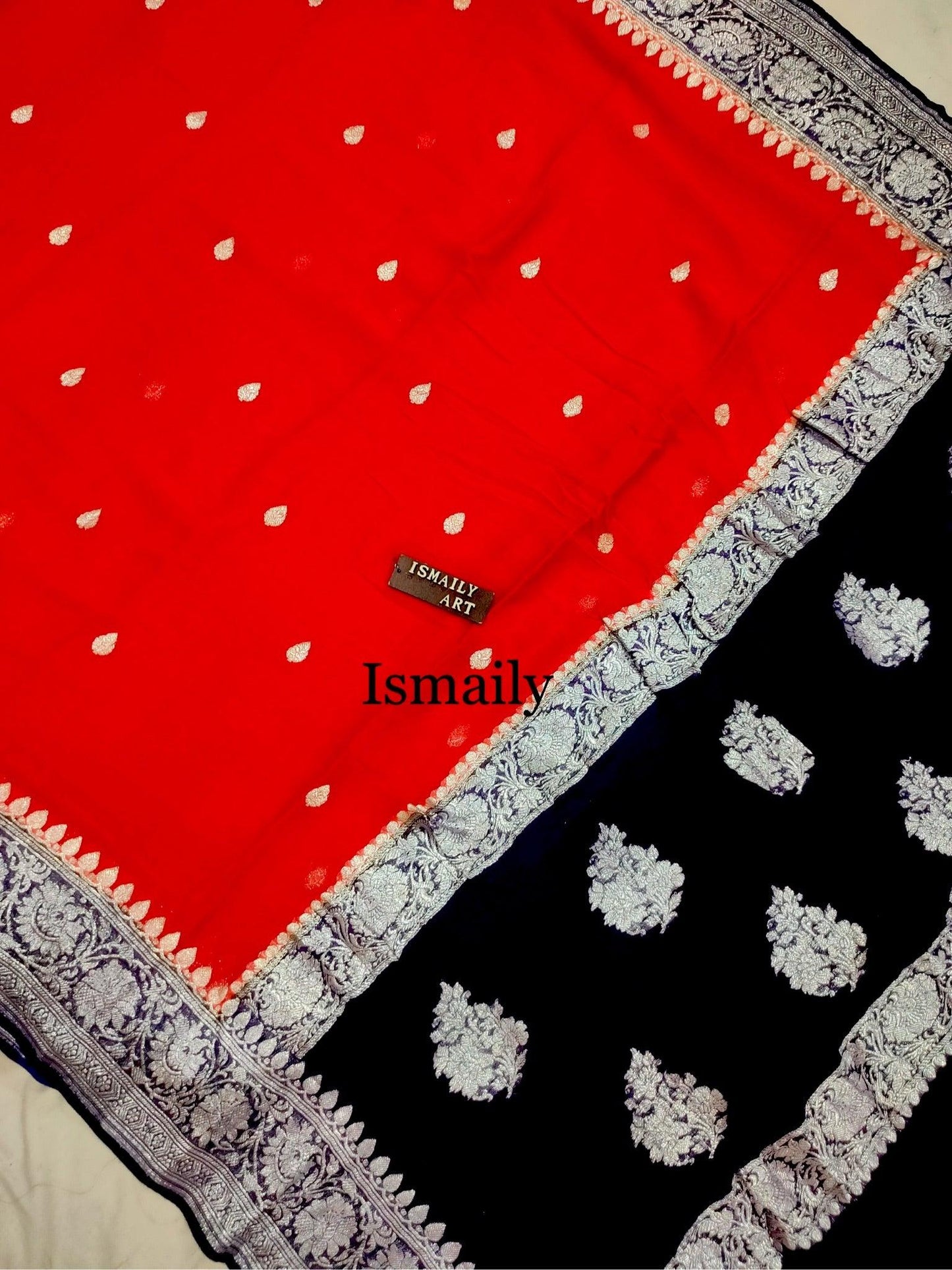 Apple Banarasi Pure Khaddi Georgette Kadwa Saree