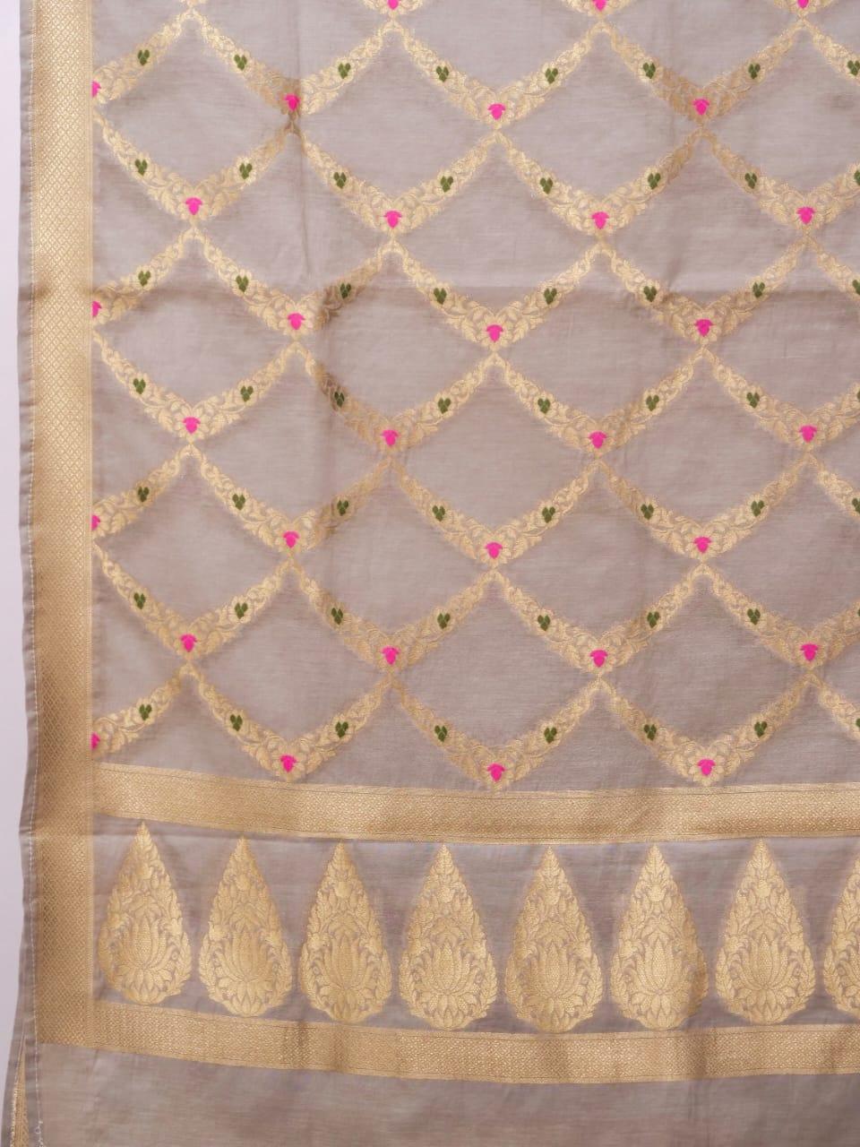 Mink Banarasi Premium Cotton Silk Jamdani Suits