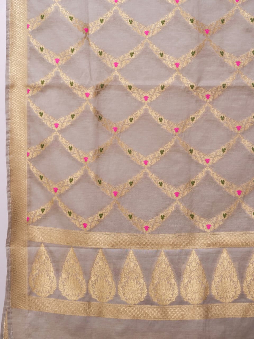 Mink Grey Banarasi Cotton Silk Jamdani Suits