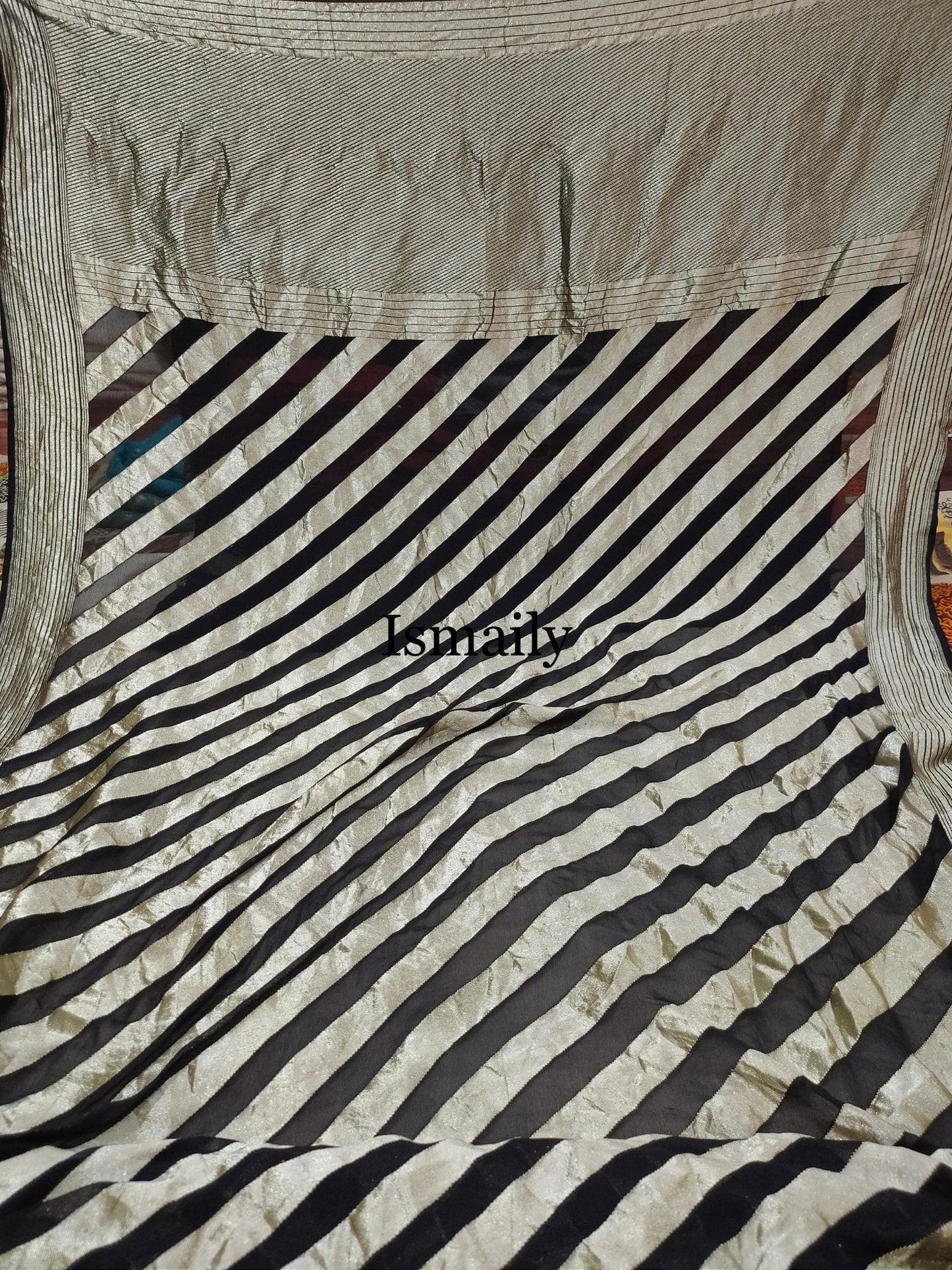 Black Banarasi Pure Khaddi Georgette Saree