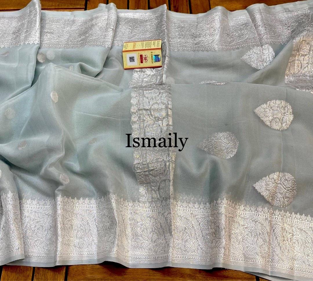 Harbor Banarasi Pure Khaddi Georgette Kadwa Saree