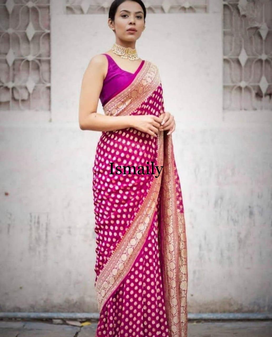 Fandango Banarasi Pure Khaddi Georgette Saree