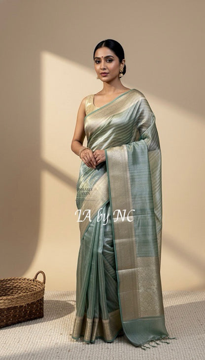 Pine Banarasi Pure Tissue Silk Saree