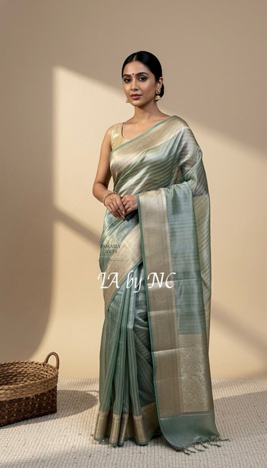 Pine Banarasi Pure Tissue Silk Saree