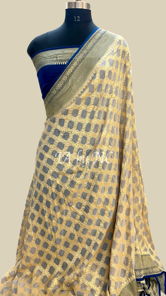 Rhino Banarasi Pure Khaddi Georgette Saree