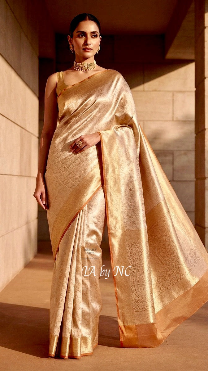 Tiger Banarasi Pure Tissue Silk Brocade Saree