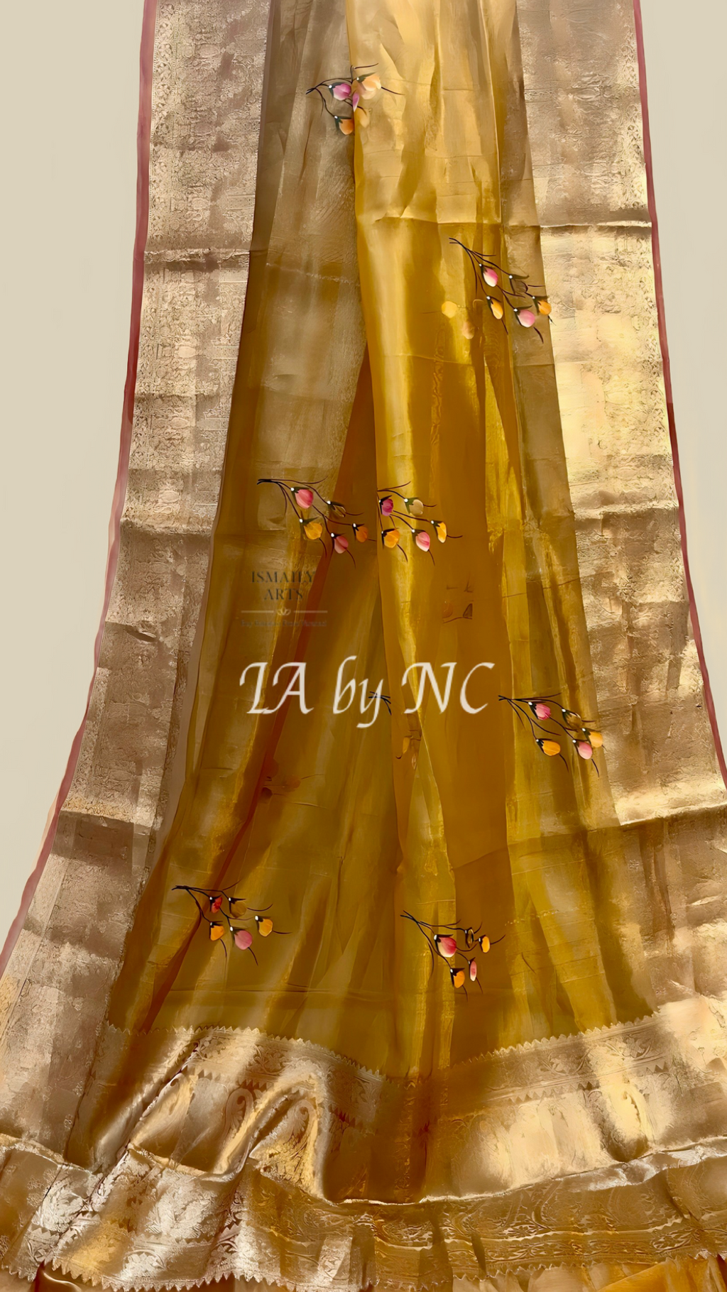 Goldenrod Banarasi Pure Tissue Silk Saree