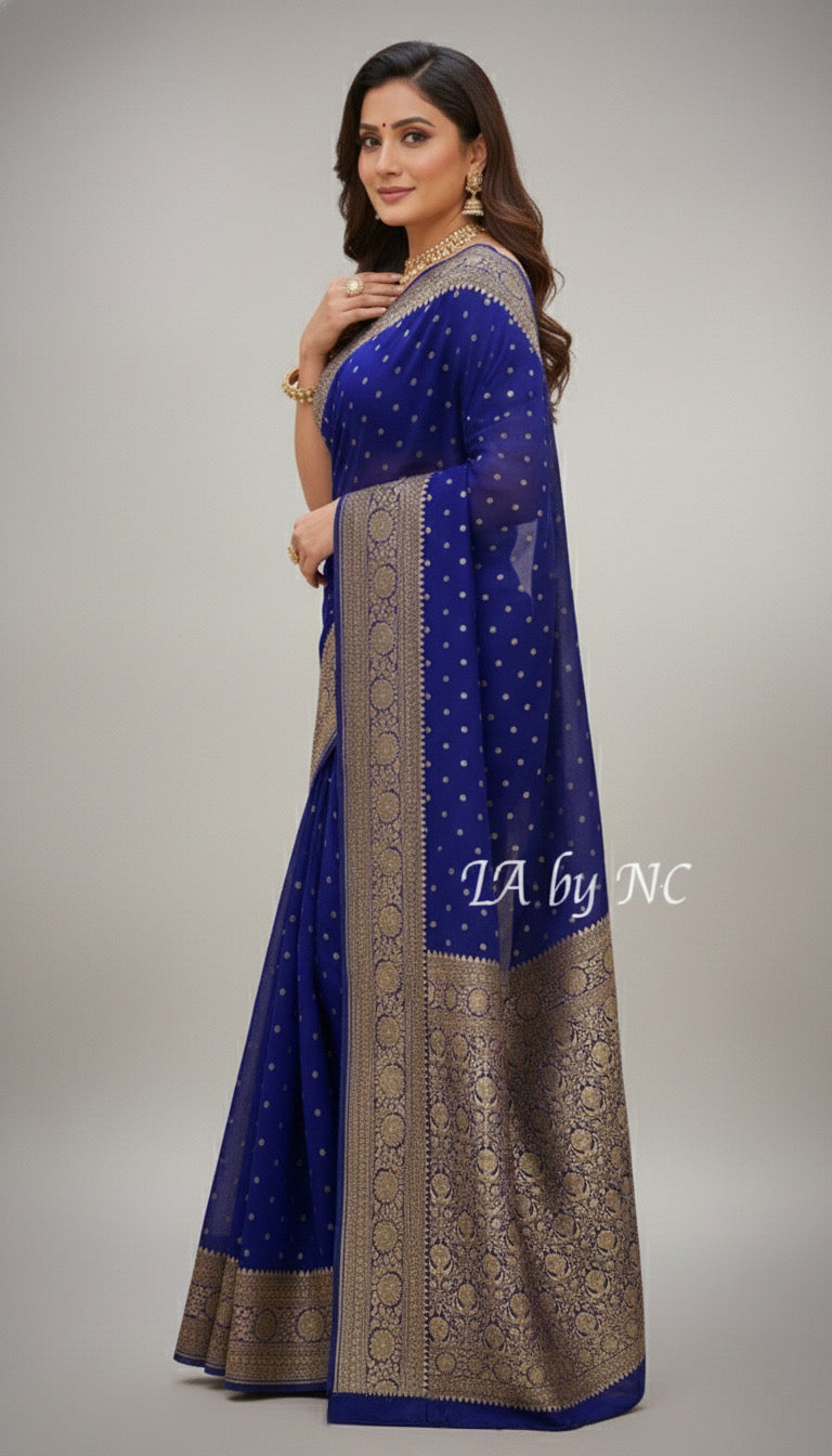 Royal Banarasi Pure Khaddi Georgette Saree