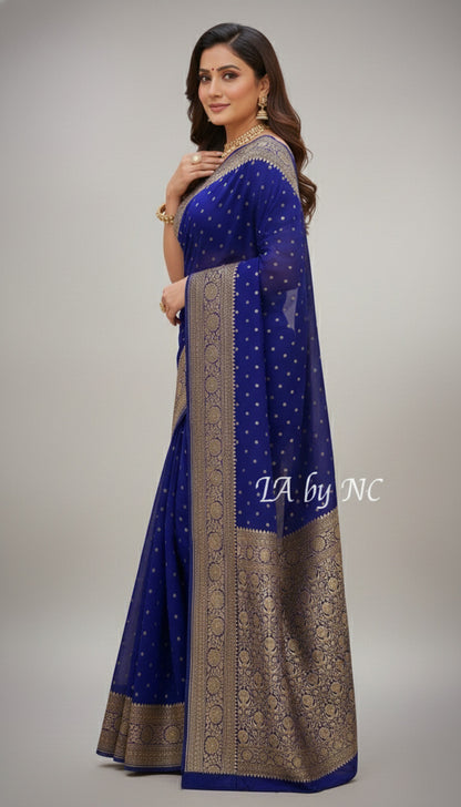 Royal Banarasi Pure Khaddi Georgette Saree