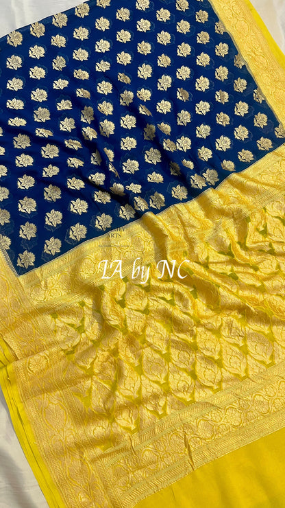 German Banarasi Pure Khaddi Georgette Saree
