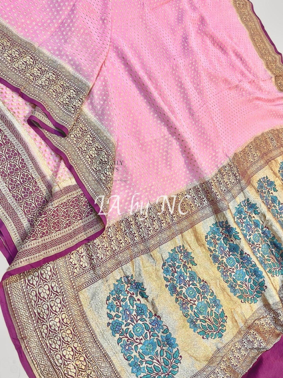 Byzantine Banarasi Pure Khaddi Georgette Saree