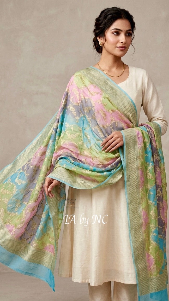 Banarasi Pure Khaddi Georgette Dupatta