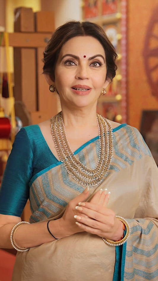 Nita Ambani Inspired Banarasi Blend Zari Tissue Silk Saree