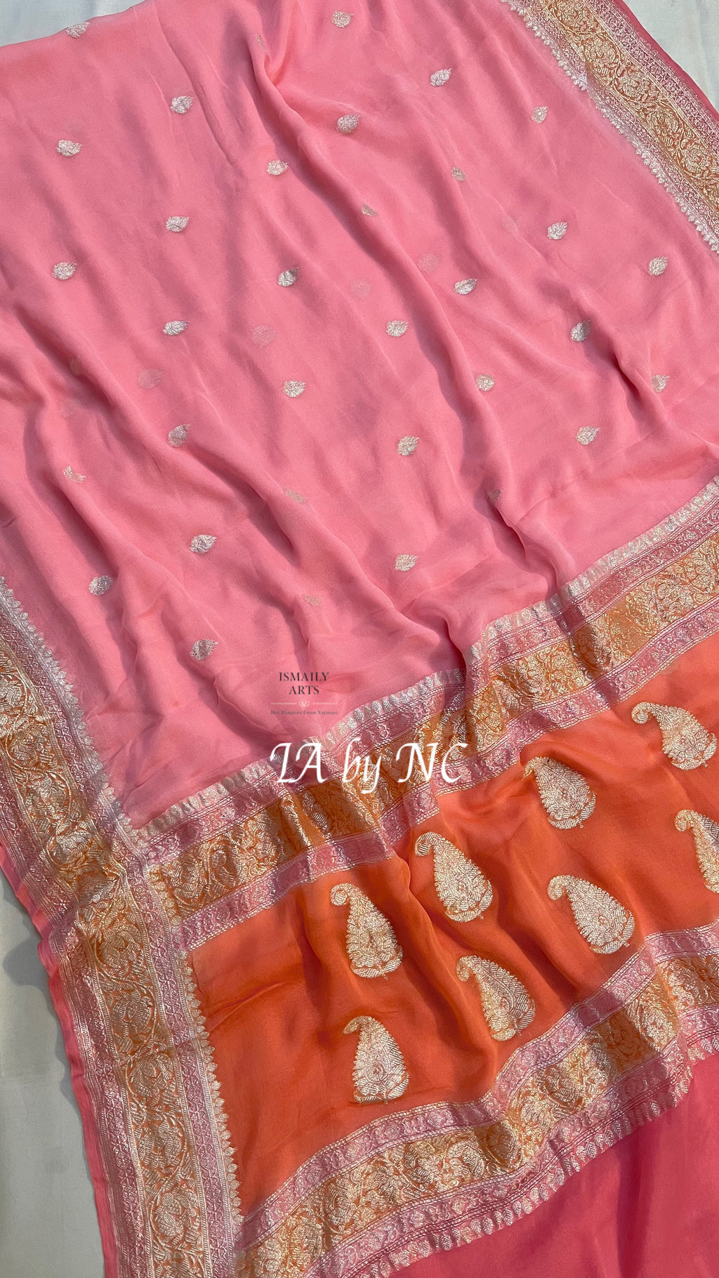 Punch Banarasi Pure Khaddi Georgette Kadwa Saree