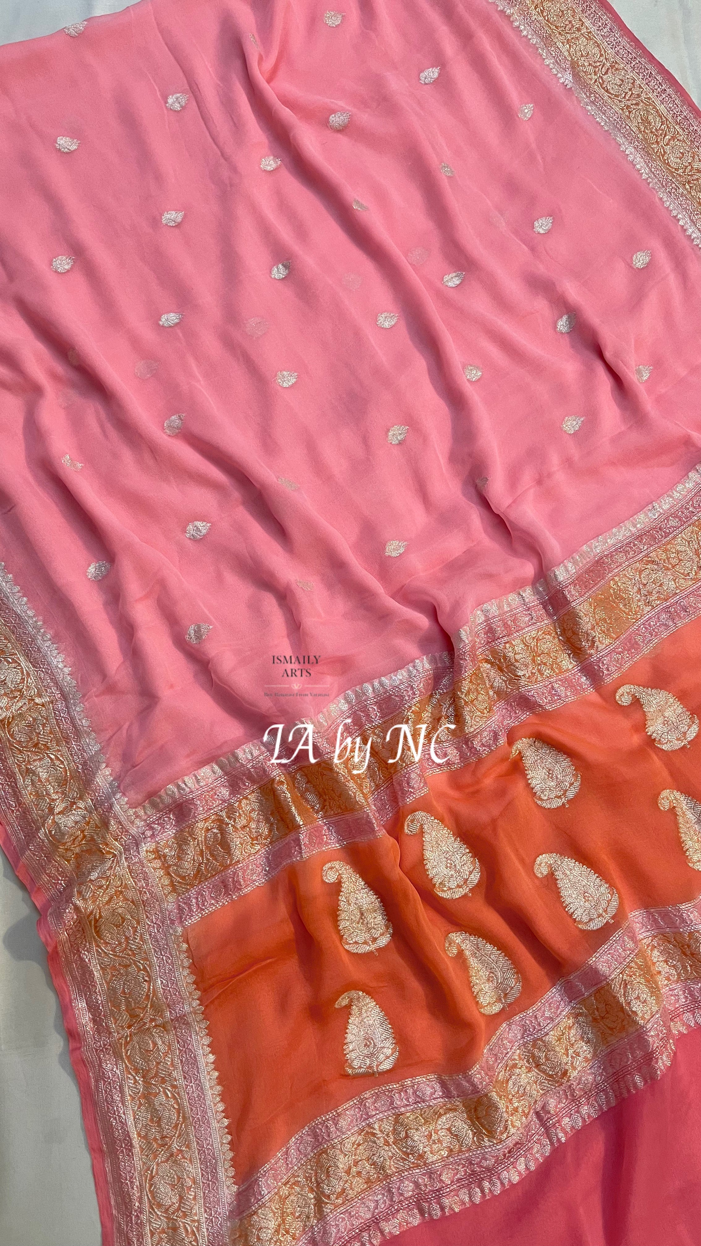 Punch Banarasi Pure Khaddi Georgette Kadwa Saree