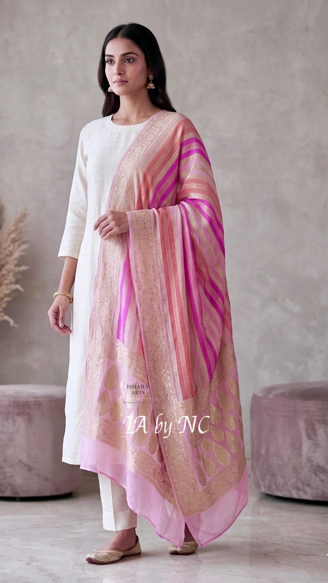 Taffy Banarasi Pure Khaddi Georgette Dupatta