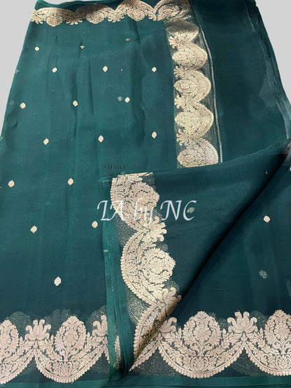 Sacramento Banarasi Pure Kora Organza Kadwa Saree