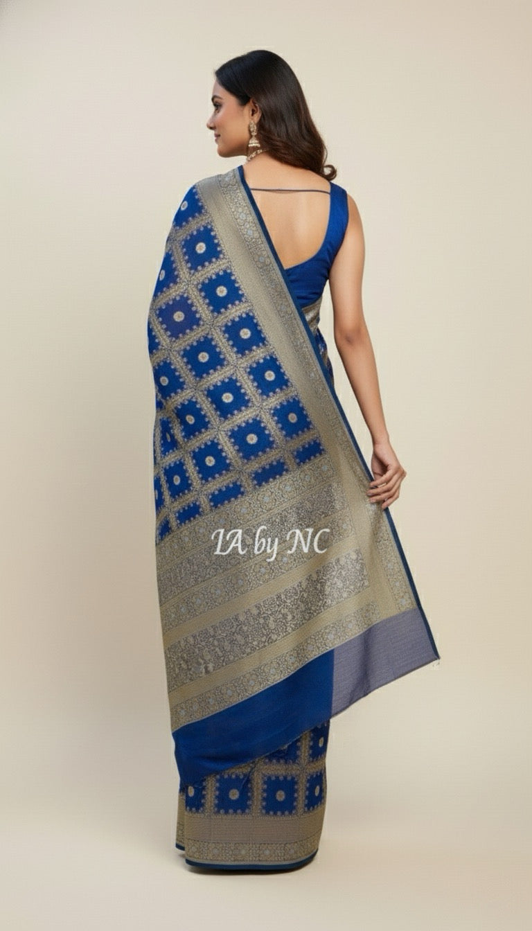 German Banarasi Pure Khaddi Georgette Saree