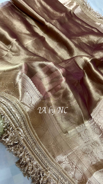 Walnut Banarasi Pure Tissue Silk Saree