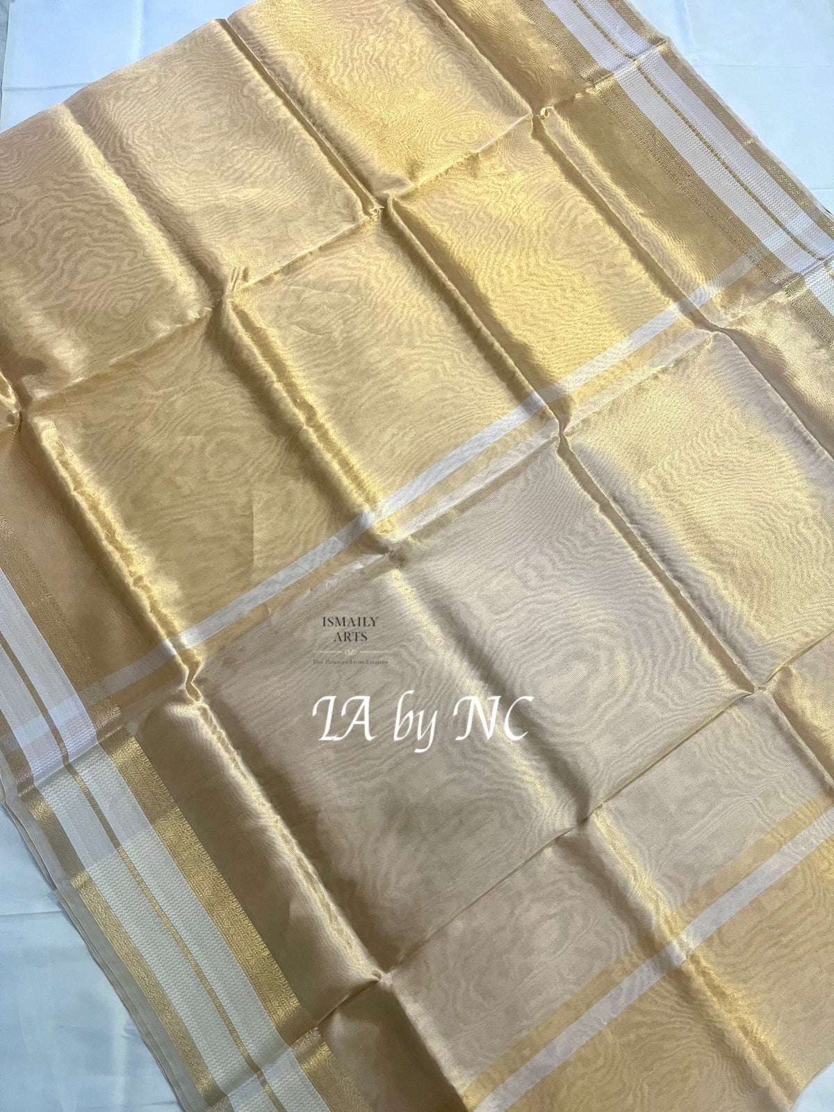 Beige Banarasi Pure Tissue Silk Saree