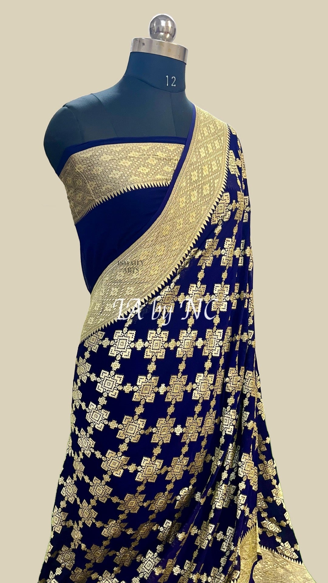 Denim Banarasi Pure Khaddi Georgette Saree