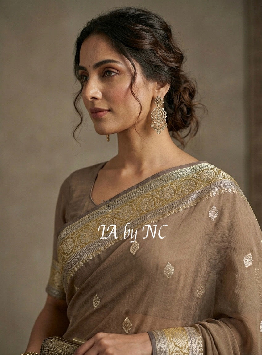 Tortilla Banarasi Pure Khaddi Georgette Kadwa Saree