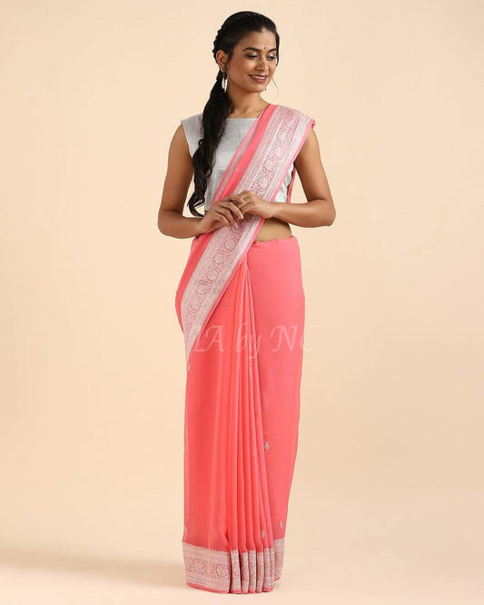 Punch Banarasi Pure Khaddi Georgette Kadwa Saree