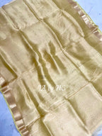 Beige Banarasi Pure Tissue Silk Saree