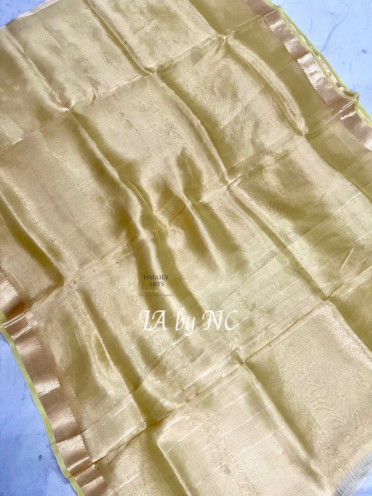 Beige Banarasi Pure Tissue Silk Saree
