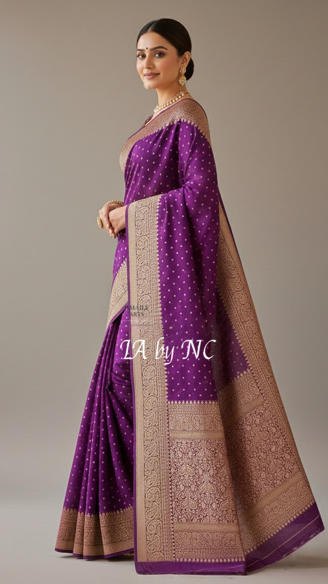 Byzantine Banarasi Pure Khaddi Georgette Saree