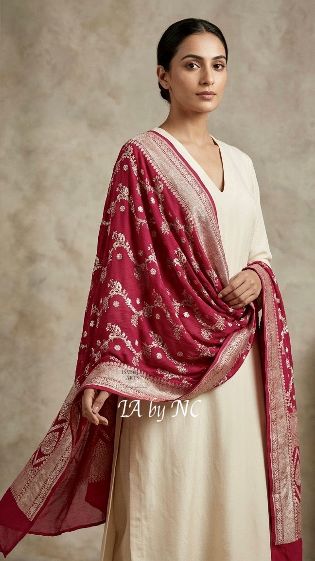 Imperial Banarasi Pure Khaddi Georgette Dupatta