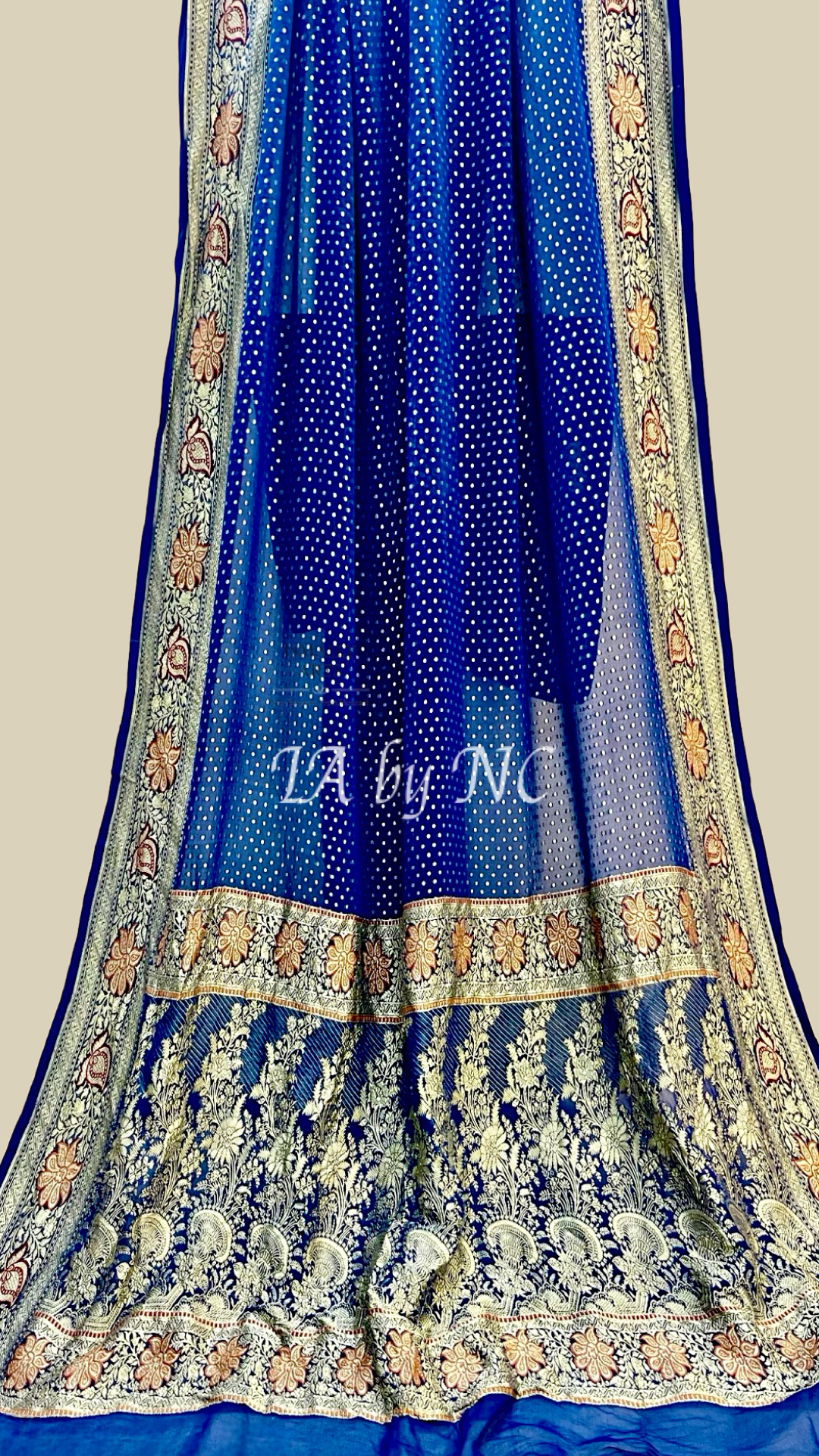 Prussian Banarasi Pure Khaddi Georgette Saree