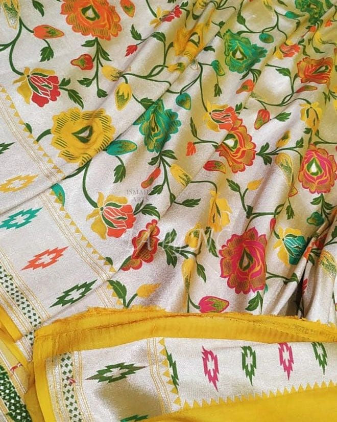 Bumblebee Banarasi Pure Khaddi Tussar Georgette Brocade Saree
