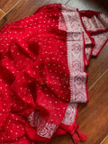 Crimson Banarasi Pure Khaddi Georgette Dupatta