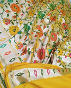 Bumblebee Banarasi Pure Khaddi Tussar Georgette Brocade Saree