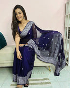 Space Banarasi Pure Khaddi Georgette Kadwa Saree