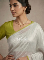 Offwhite Banarasi Pure Khaddi Georgette Saree