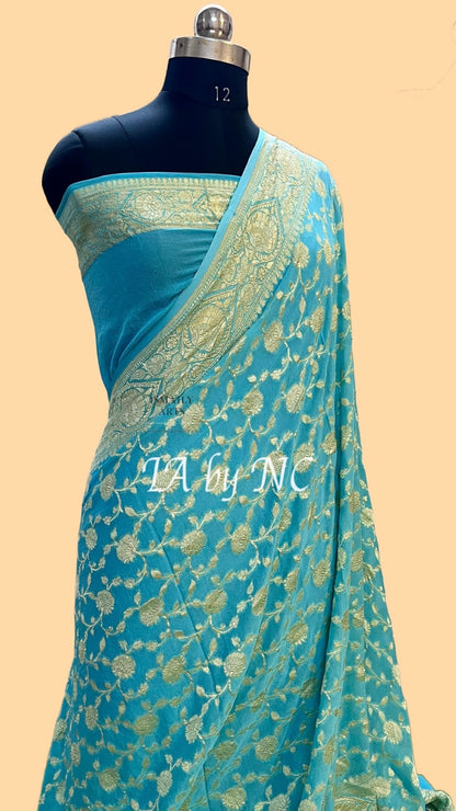 Baby Banarasi Pure Khaddi Georgette Saree