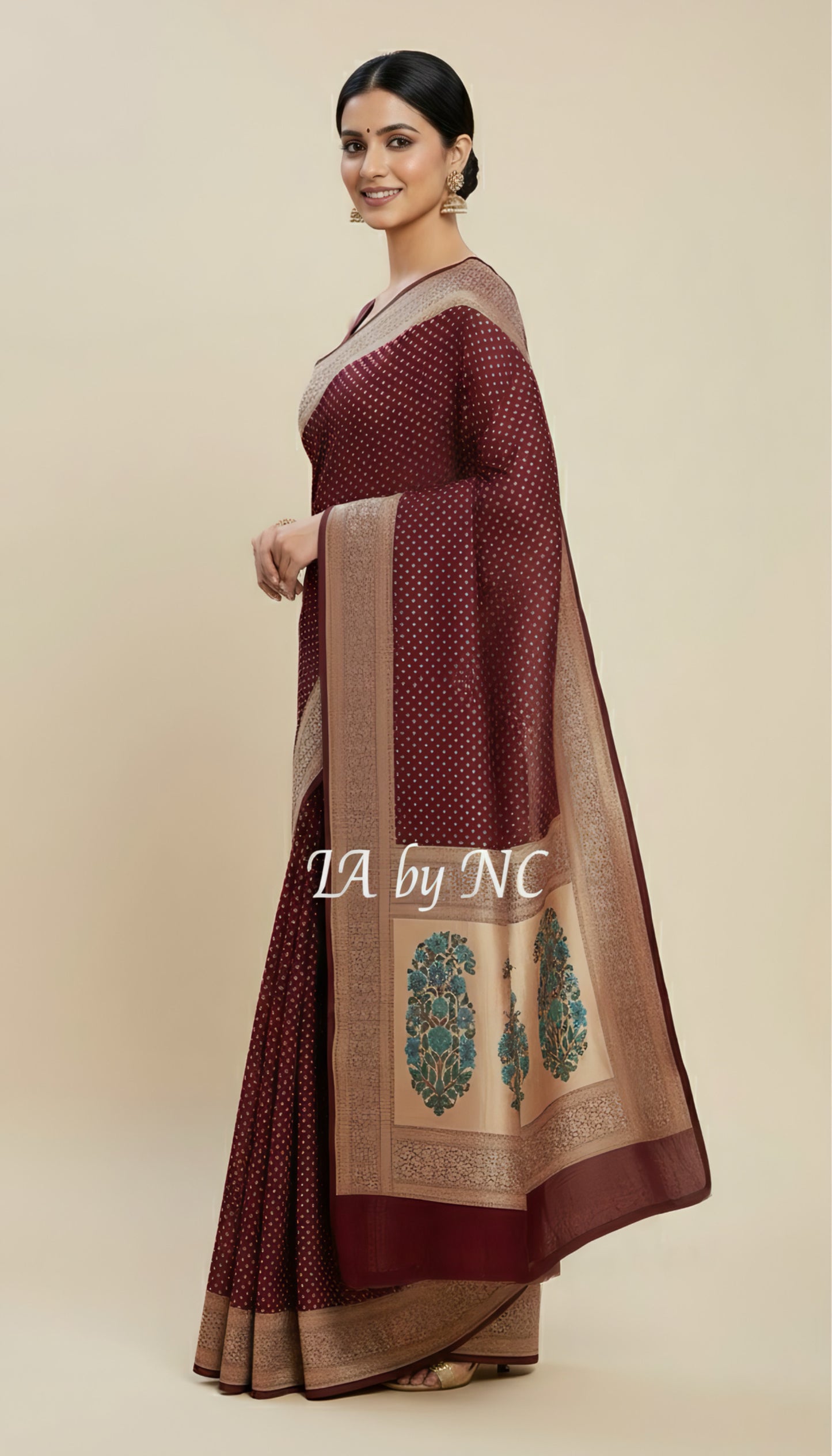 Hickory Banarasi Pure Khaddi Georgette Saree