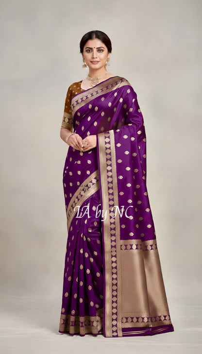 Byzantine Banarasi Mashru Katan Silk Saree