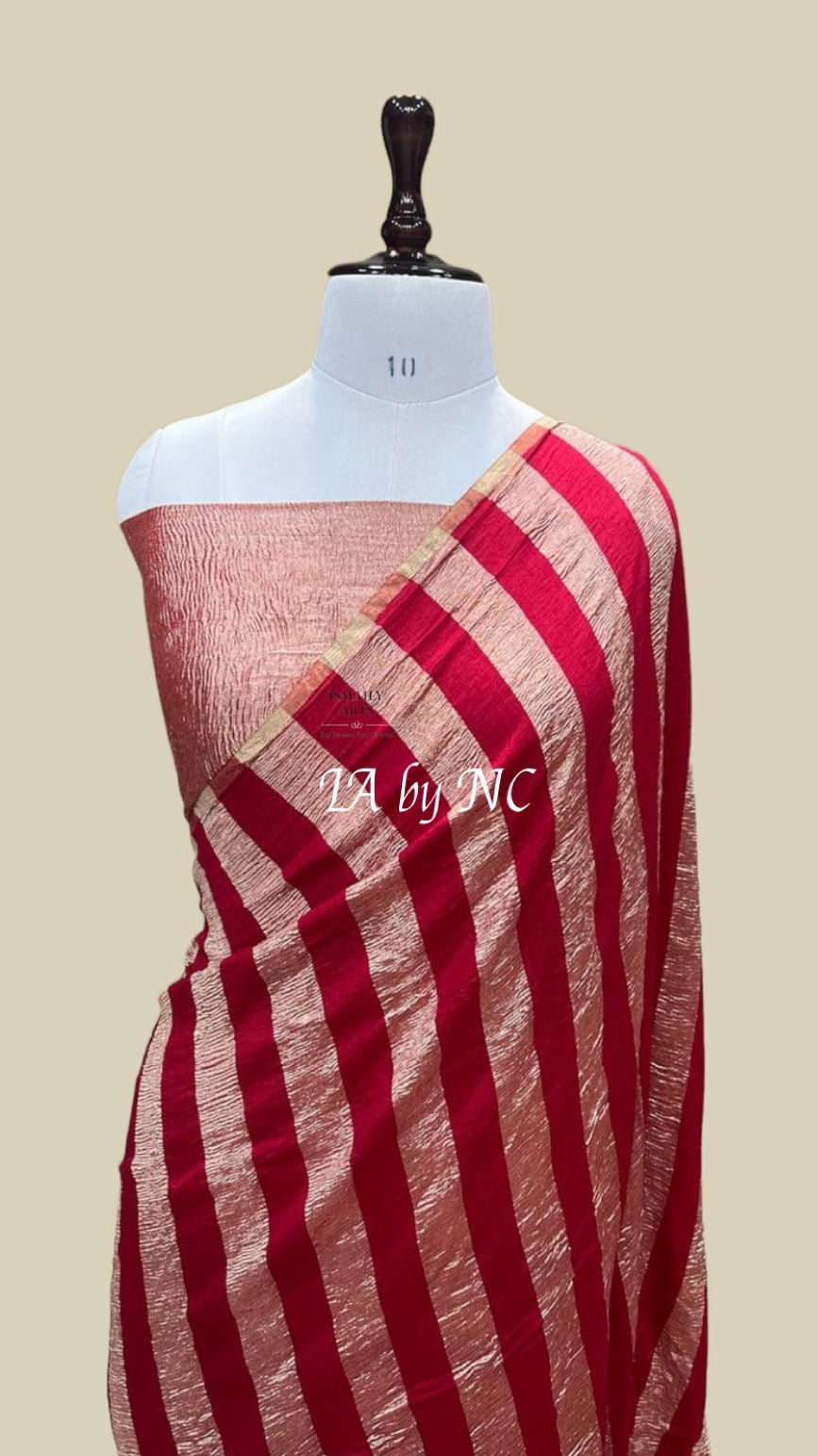 Crimson Banarasi Pure Munga Silk Saree