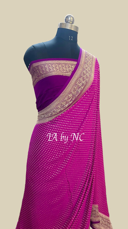 Mulberry Banarasi Pure Khaddi Georgette Saree
