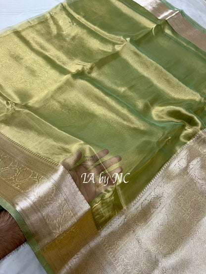 Sage Banarasi Pure Tissue Silk Saree