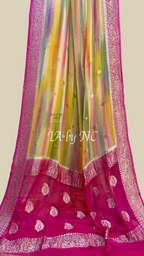 Rani Banarasi Pure Khaddi Georgette Kadwa Saree