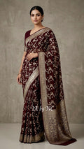 Hickory Banarasi Pure Khaddi Georgette Saree