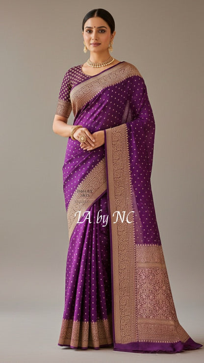 Byzantine Banarasi Pure Khaddi Georgette Saree