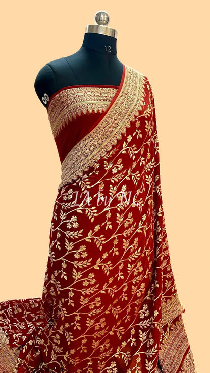 Barn Banarasi Pure Khaddi Georgette Saree